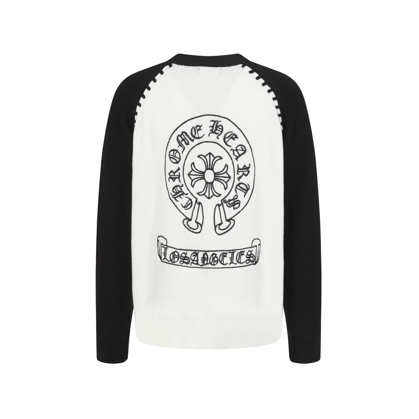 P290 #M903 cross-border model, please do not place an order if you pursue quality - Chrome Hearts/Chrome Hearts spliced Sanskrit horseshoe knitted sweater - High weight, high density and high quality The wool is soft, delicate and skin-friendly, soft and silky to the touch, has excellent warmth and skin-friendly properties - Custom-woven and dyed, no color difference, no matter the fabric or workmanship details, it beats the ordinary version on the market - Hardware zipper accessories are all customized, full of details -Colour: gray with black White and black -Size: S M L XL